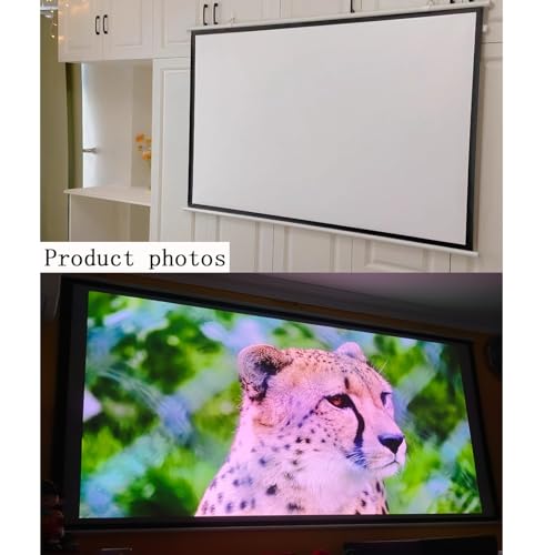 Pantalla de proyección manual para pared de 30/40/50/60/72 pulgadas, relación 4:3/16:9, pantalla 4K HD para cine en casa, oficina y aula (Blanco 16:9, 30 pulgadas) miniatura 5