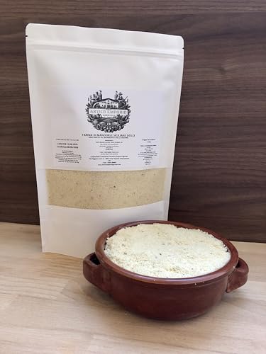 Farina di Mandorle Siciliane Pelate e Dolci - Ottenuta da Mandorle Sbollentate - Macinata al Momento dell'ordine 100% Naturale - Senza Aggiunta di Conservanti - 0.5 Kg in Kraft Richiudibile