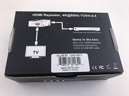 Viewhd Hdmi Repeater | Hdmi 2.0 | Hdcp 2.2 | 18Gbps | 4K@60Hz | Hdr & Dolbi Vision | Model: Uhd-Rpt #TOP3