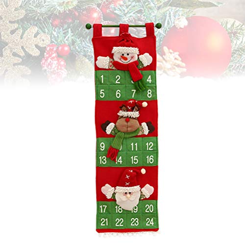 Calendário adventista de Natal LUOEM para pendurar o boneco de neve do Papai Noel, calendário de con