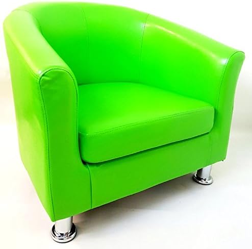 PML OFFICE DELUXE SUPER COMFORT PU LEATHER DINING ROOM TUB CHAIR ARMCHAIR FOR OFFICE RECEPTION AND HOME (GREEN)