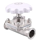 DERNORD Sanitary Diaphragm Valve Silicone Seal Stainless Steel 316L, 1.5” Tri Clamp Valve (1.5 inch Tube OD)