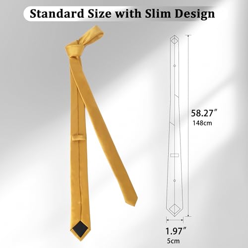 Image of Landisun Black Tie Men Women Solid Skinny Ties Slim Ties Satin Tie
