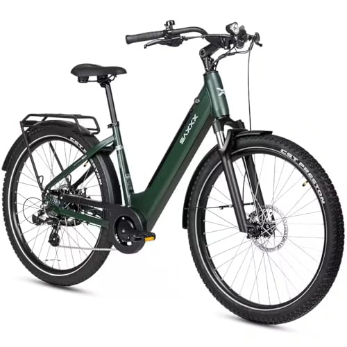 SAXXX E Bike Tiefeinsteiger 27.5 Zoll mit 36V 13Ah Akku, Elektro Fahrrad Erwachsene mit Scheibenbremse, 7 Gang Kettenschaltung Pedelec mit Federgabel, Gepäckträger für Damen/Frauen Herren/Männer SAXXX E Bike Tiefeinsteiger 27.5 Zoll mit 36V 13Ah Akku, Elektro Fahrrad Erwachsene mit Scheibenbremse, 7 Gang Kettenschaltung Pedelec mit Federgabel, Gepäckträger für Damen/Frauen Herren/Männer