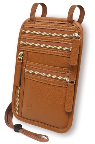 Portefeuille tour de cou Sizobi marron aux finitions soignées et design épuré