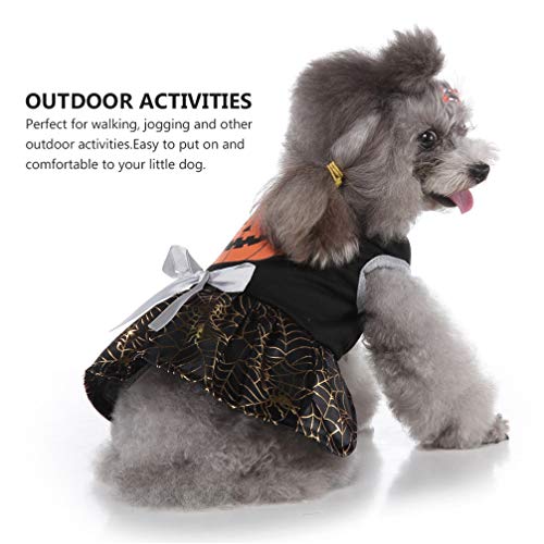 POPETPOP Cachorro Vestido de Halloween - Tema de Halloween Filhote de Cachorro Vestido de AbÃ³bora C