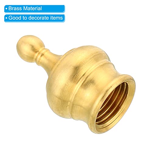 Image of PATIKIL M10 Thread Lamp Finial Cap Knob, 2 Pack Brass Lamp Shade Harp Top Screw Caps Decoration Light Fixture for Table Lamps Floor Lamps 15x23mm