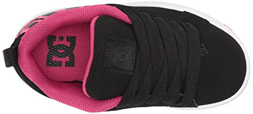 Dc Girls Court Graffik Skate Shoe, Black/Pink Stencil, 7 Big Kid Us #TOP4