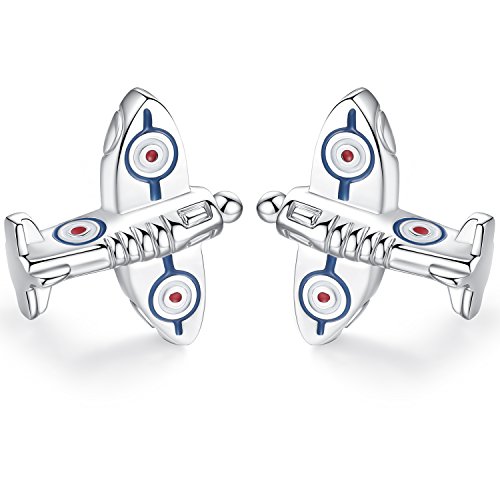 Honey Bear Aviones Gemelos de hombre camisa ,aeronave air plane aircraft de negocios de acero inoxidable gemelos (1)