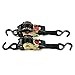 DC Cargo Mall Retractable Ratchet Straps, 2 Pack (1 inch x 10 feet) - Heavy Duty Tie Down Auto Retractable Ratchet Straps-Easy Self Contained Black Ratchet Strap Tie Downs for Trailers, Vehicles, Boat