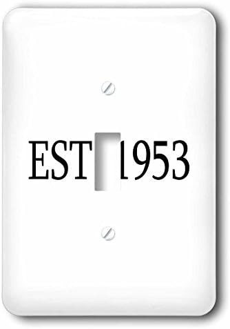 3dRose lsp_161351_1 Est. 1953 - Established in 1953 - Personal Birth Year. Personalized Year You Were Born - Black Text Single Toggle Switch image 3