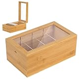 Karteikarten Box,25,4x14,9x10cm,Karteikasten Holz mit Transparent Deckel,Box für Karte,Vokabelbox Lernkarteibox,Vokabelkarten,Karteikartenbox für Büro Schulen Heim （Karteikarten Nicht im Enthalten）