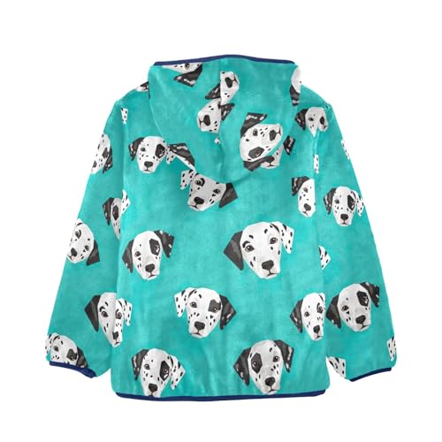 CHIFIGNO Dalmatian Dog Blue Kids Warm up Jacket Sweatshirt Jacket for Fall Winter 3T2