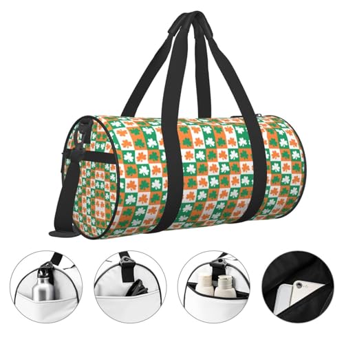 Duffel Bag Irish Shamrock Clover Round Gym Bag For Men Women Duffle Bag Lightweight For Travel Sports3