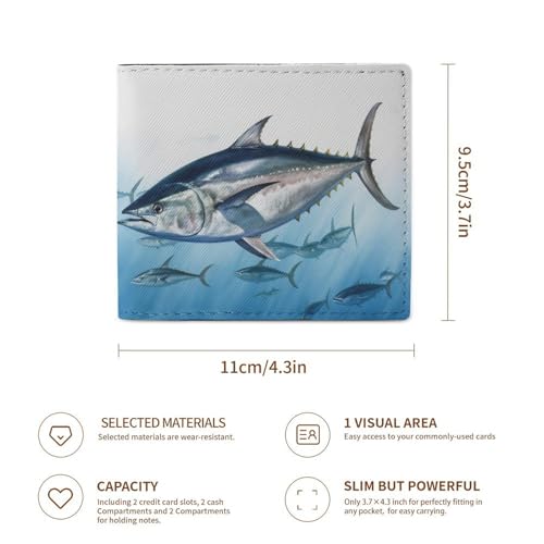 Wallet for Men Credit Card Holder Bluefin Tuna Thunnus Slim Wallet for Women Bifold Cash Wallet Coin Pocket3