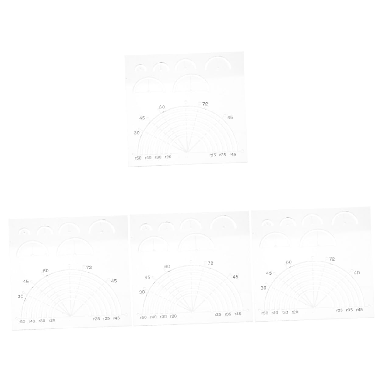 ARTIBETTER 4 Piezas Conjunto de plantillas acolchadas puntada círculo equipo De coser regla de costura tela acolchado regla del edredón regla para coser Acrílico Transparente