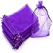 DuangDuang - Bolsa de regalo de gasa de organza (100 unidades), profundo morado, 8*10CM