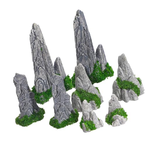 手作りの風景装飾 8 つのリアルな人工岩付き オフィス リラクゼーション & 鉢植えアレンジメント用 樹脂 ミニチュア マウンテン デコレーション