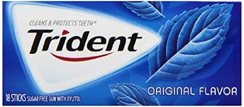 Image of Trident Original Flavour Sugar Free Gum, 18 Sticks