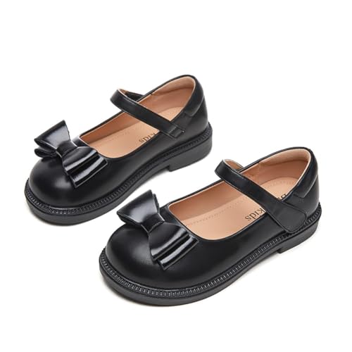 Little Girls Bow Mary Jane Flats Black School Uniform Oxford Dress Shoes for Toddler/Little Kid2