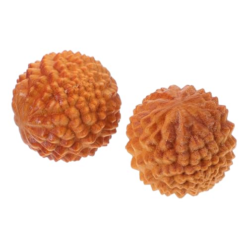 FOMIYES 2pcs Cypress Wood Hand Massage Balls Rolling Acupoint Massager for Wrist Therapy and Home Decoration