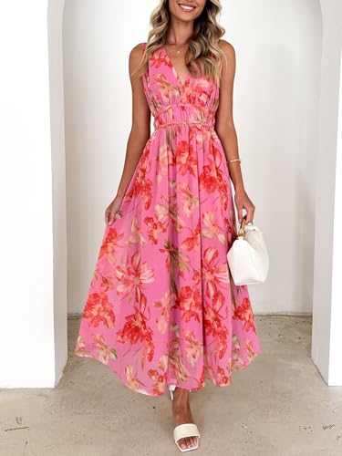 Image of Flessibili Women's Sleeveless Floral Maxi Dress 2026 Sundresses Spring Summer Wedding Guest