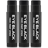 CCbeauty 3 Pack Black Eye Black Stick for Multi Sports, Anti-Glare Eyeblack for Baseball Football Softball Lacrosse Game, Water-Proof Eye Black Grease Paint for Athletes & Fans