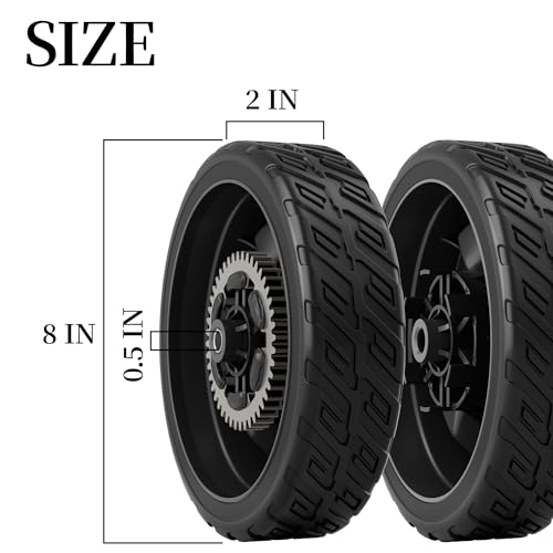 44710-VR8-N00ZA & 42710-VR8-N00ZA Lawn Mower Front & Rear Wheels Kit Compatible with Honda HRN216 Lawn Mower (4 Pack)