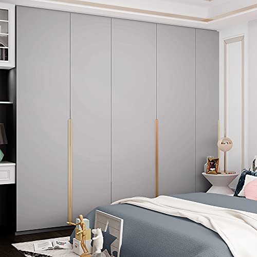 Fuku Mon 24"X394" Grey Wallpaper Matte Solid Gray Contact Paper Self-Adhesive Peel And Stick Thick Removable Texture Wallpaper For Bedroom Cabinets Livingroom(Ligth Gray) #TOP7