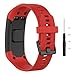 BoLuo Armband für Garmin Vivosmart HR with Metal Buckle,Silikon Ersatzband Watch Armband Verstellbares Silikonband Strap,Uhrenarmband Armbänder Bracelet für Garmin Vivosmart HR Watch (rot)