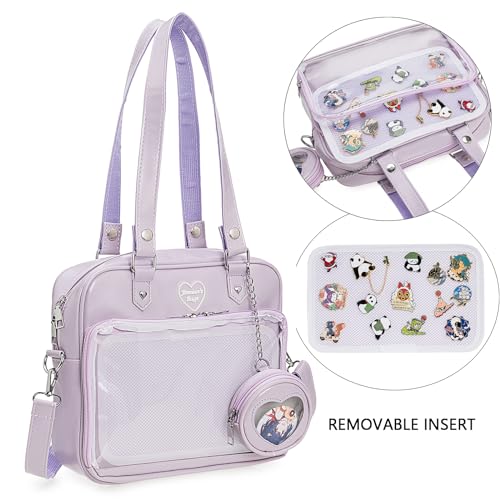 Ita Bag Crossbody Handbags Kawaii Shoulder Purse Square Backpack with Insert Anime Pins Display