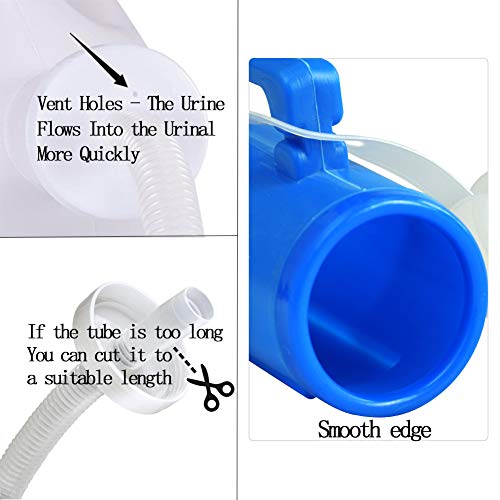 Seneme Male Urine Bottle Portable Urinals for Men Pee Bottle Reusable Men's Potty with Lid 67.6oz./2000ml 63" Long Tube