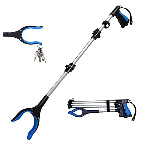 Aptoper 43 inch Litter Pickers,Upgrade Foldable Magnetic Pick-Up Tools for Adults,Helping Hand Reach Grabbers for Disabled Elderly Reaching Aids