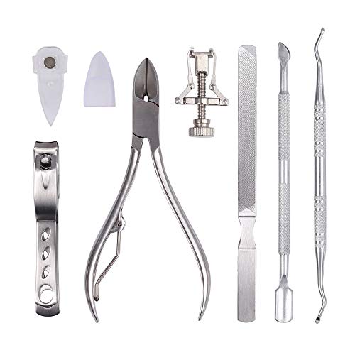 COLFULINE 7 in 1 Fußnagelzange Set, Eingewachsene Zehennägel Set, Profi Nagelpflege Set, Edelstahl Pediküre Set mit…