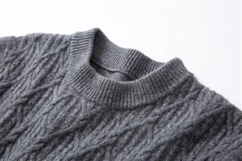Men's Solid Color Round Neck Wool Sweater Autumn Winter Pullover2