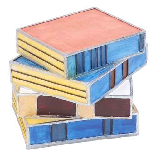 Lámpara de libro manchado estilo vintage con iluminación suave de mesa para dormitorio y lectura