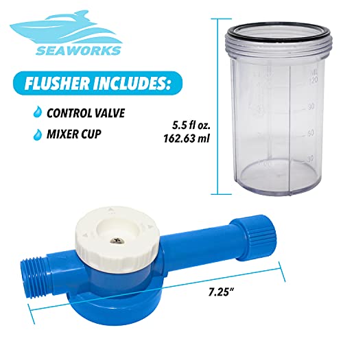 Seaworks Flush Mixer with Gallon/128 floz Salt Remover Concentrate Spray for Boats, Vehicle Exterior, Engine and Motor Flush