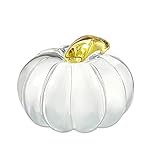 NaneTidy Clear Halloween Crystal Pumpkin Collectible Figurines Glass Pumpkins for Decorating Thanksgiving Fall Decorations for Home Glass Table Top Decor