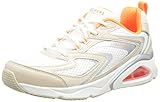 Skechers Tres-Air Terti-Airy, Zapatillas Mujer, Natural Duraleather White Mesh Orange Tri, 41 EU