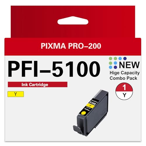 PFI-5100 Ink Cartridges - High Capacity Replacements for Canon imagePROGRAF PRO-310 Printer (Yellow)