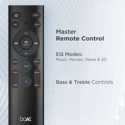 Image of Boat Aavante Bar Orion Soundbar with 160W RMS Signature Sound, 2.1 CH, BT v5.3, Multi-Compatibility Modes, Wired Subwoofer, EQ Controls, Dynamic LEDs & Master Remote Control(Premium Black)