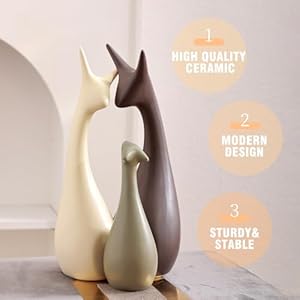 Ceramic Modern Art 4 Pcs Deer Statue Decorations for Home, Office, Living Room, Bedroom - Creative Sculptures Home Decor for Bookshelf, Desk - Collectible Figurines As Gifts for Family Ceramic Modern Art 4 Pcs Deer Statue Decorations for Home Office Living Room Bedroom Creative Sculptures Home Decor for Bookshelf Desk Collectible Figurines As Gifts for Family