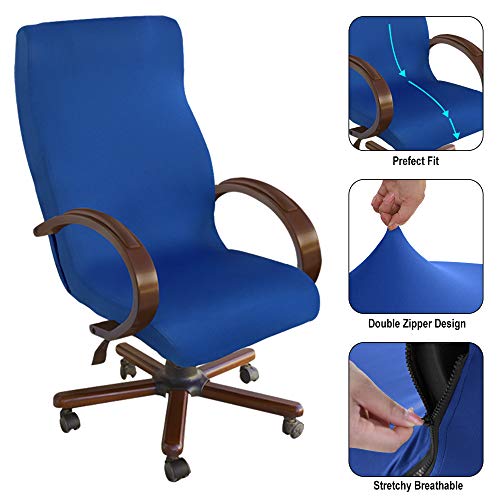 Northern Brothers Office Computer Chair Cover, Stretch Rotating Chair Slipcover-Universal Desk Rolling Chair Covers Protector(Blue) #TOP4