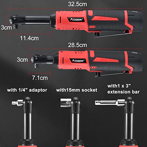 Image of AOBEN 3 /8 inch 40 Ft-lbs Cordless Electric Ratchet Wrench Kit with Variable Speed, Lithium Batteries