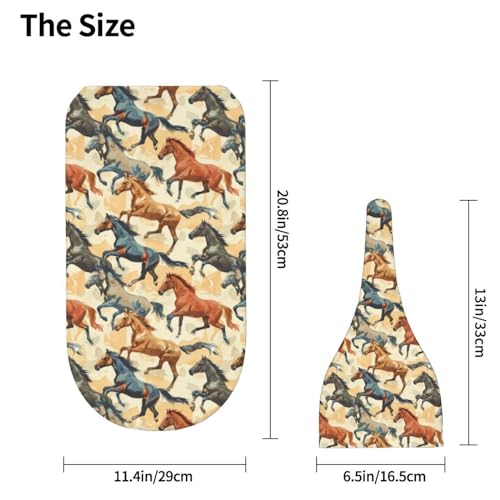 Image of Watercolor Running Horse Newborn Swaddle Blankets Hat Sets Soft Baby Receiving Blanket Swaddle Sack for Baby Shower Infant Boy Girl Gift