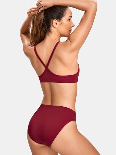 SYROKAN Women's Athletic Training Two Piece Swimsuit Bikini Sets Bathing Suit Racerback Sporty Swimwear Cerise XX-Small