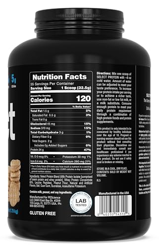 Image of PEScience Select Protein Powder, Whey and Casein Blend, Lean Protein Powder for Women and Men, Low Calorie, Low Carb, Keto Friendly, Gluten Free, Peanut Butter Cookie - 55 Servings