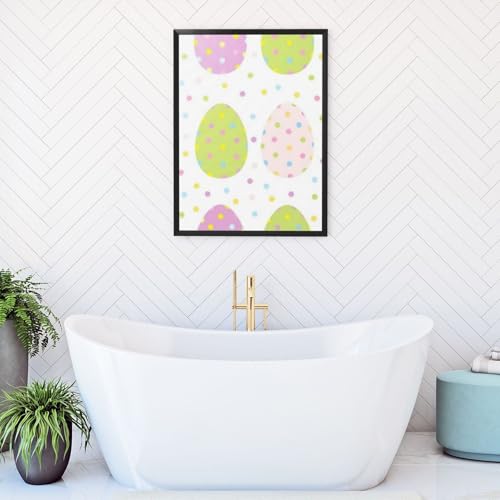 Tableau de Pâques œufs à pois solution décoration murale rapide 30x40 cm