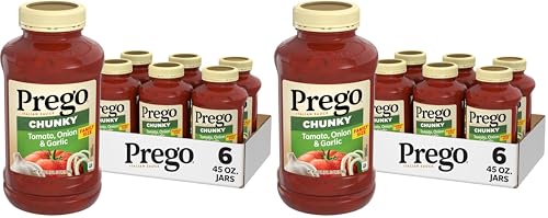 Image of Prego Chunky Tomato with Garlic and Onion Pasta Sauce, 45 Oz Jar (Case of 6) (Pack of 2)