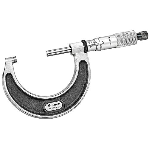 Micrómetro exterior Starrett T226XRL-2 con tope de carraca y punta de carburo de 2,54 cm